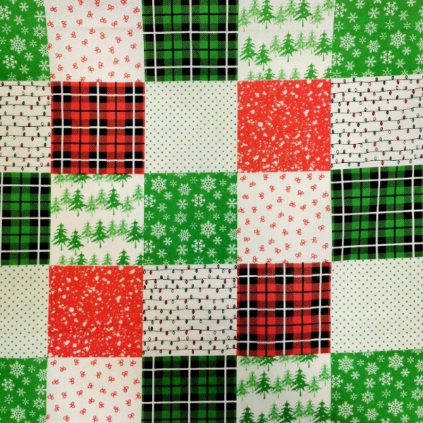 Christmas Polycotton PATCHWORK 1